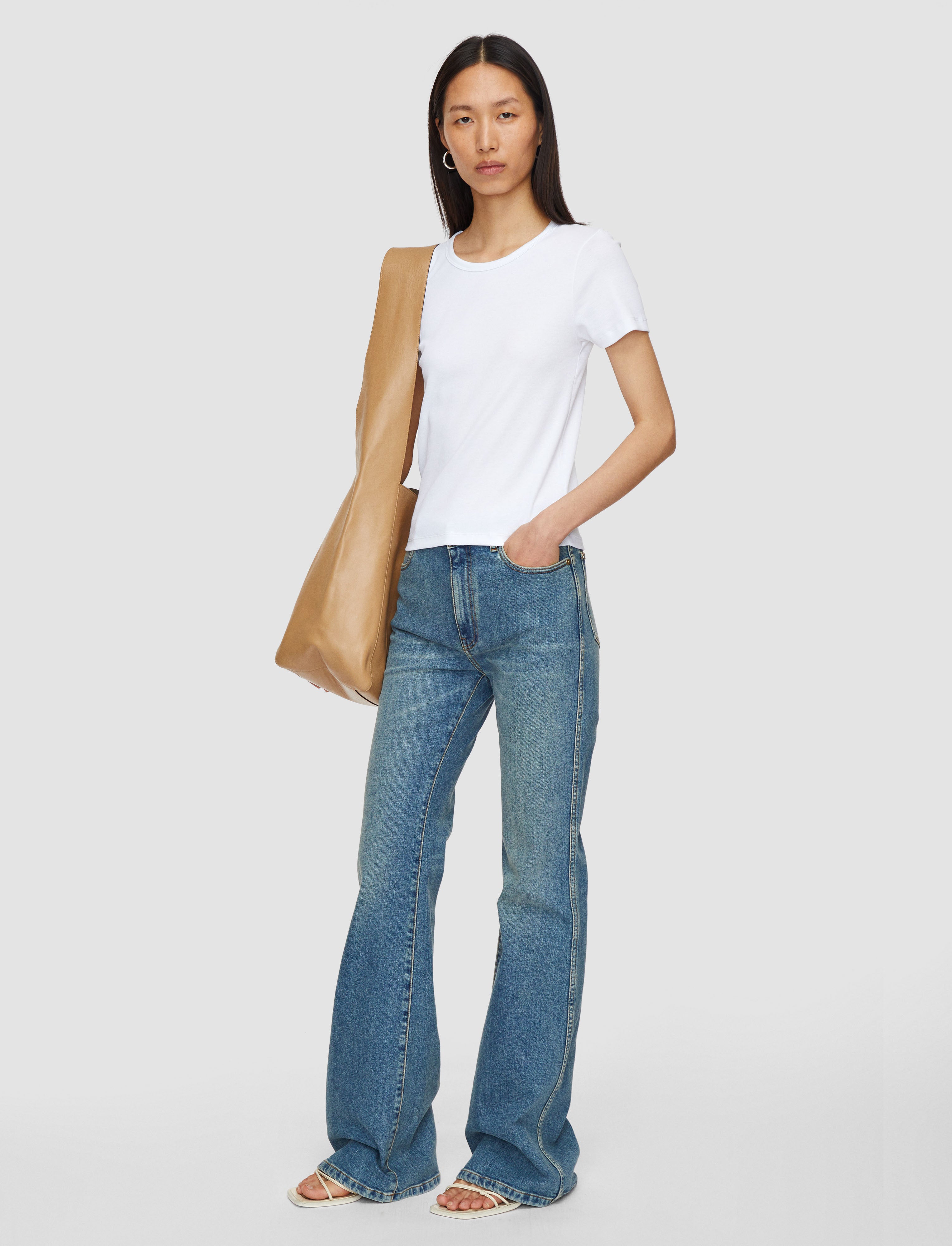 ホワイト-jersey-rib-tシャツ-JOSEPH