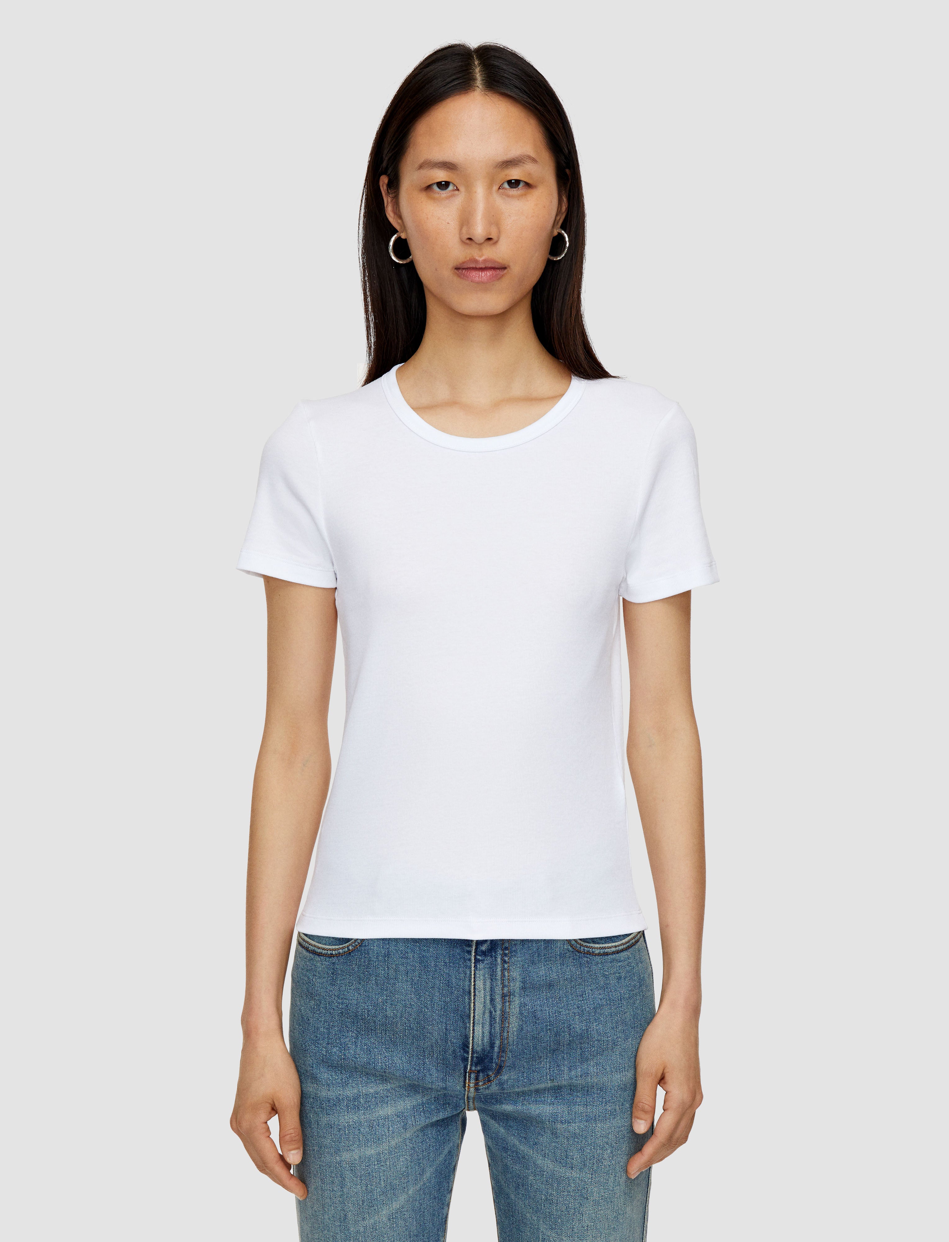 ホワイト-jersey-rib-tシャツ-JOSEPH