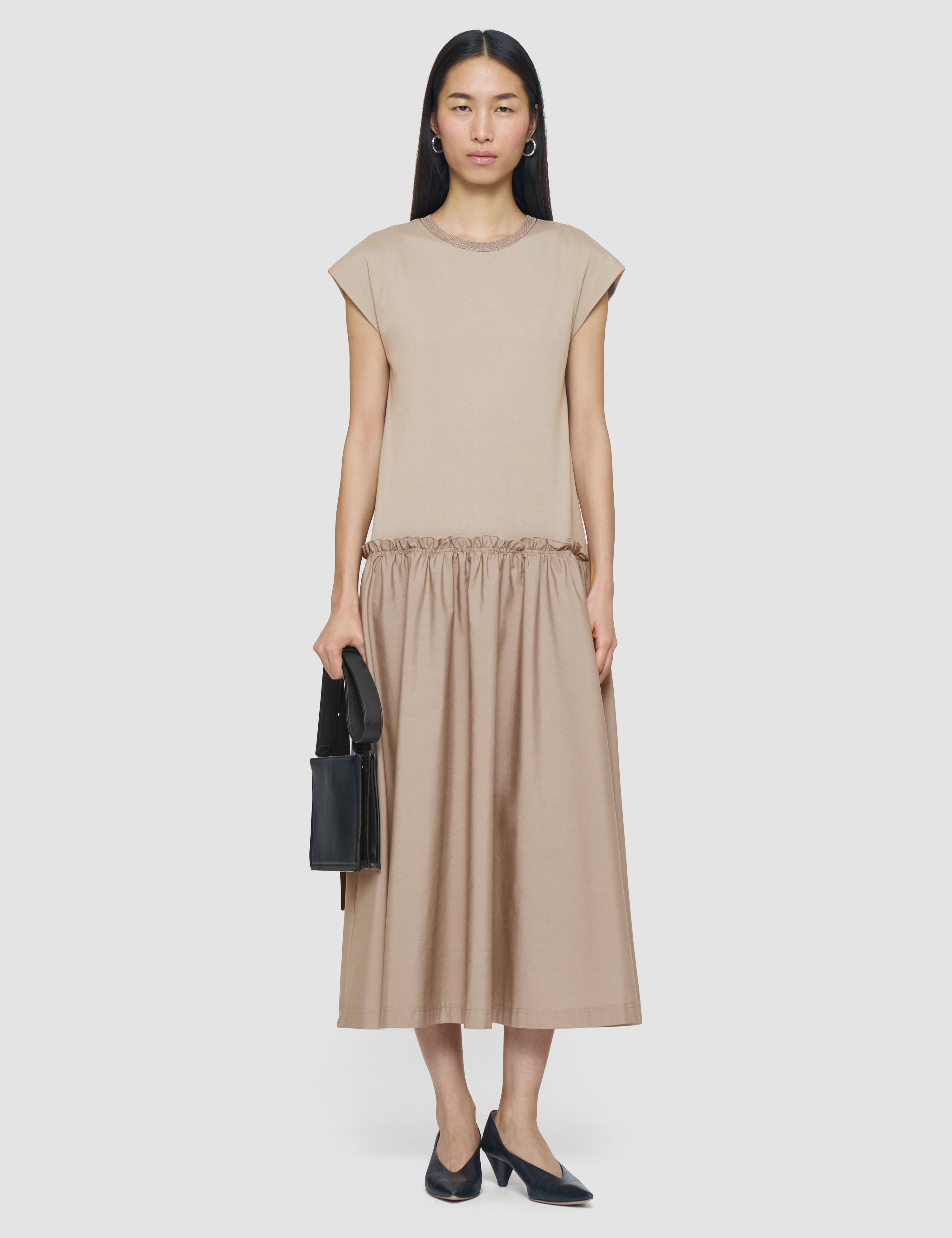 Grey Poplin Jersey Dress - Joseph