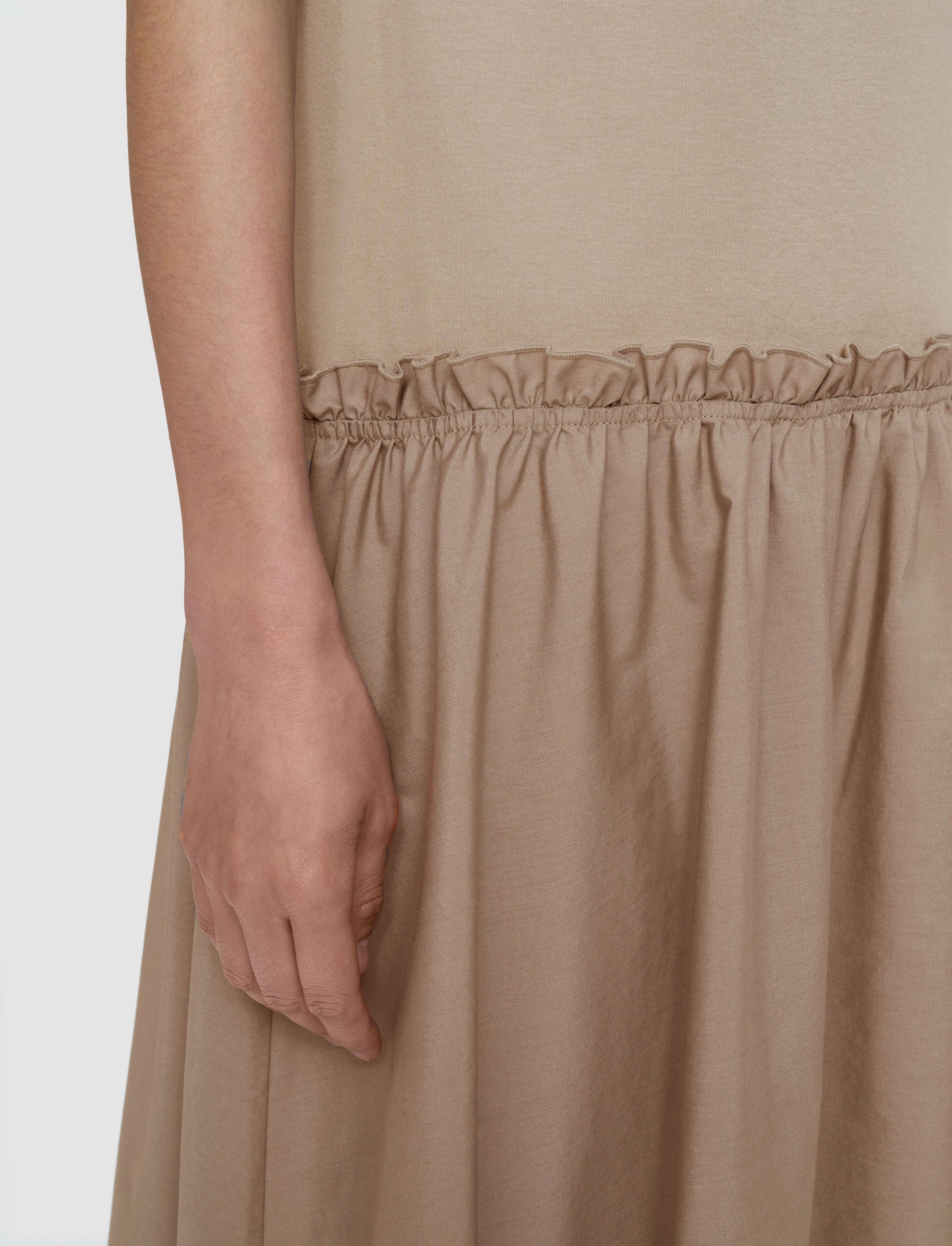 gris-robe-en-popeline-de-coton-et-jersey-JOSEPH