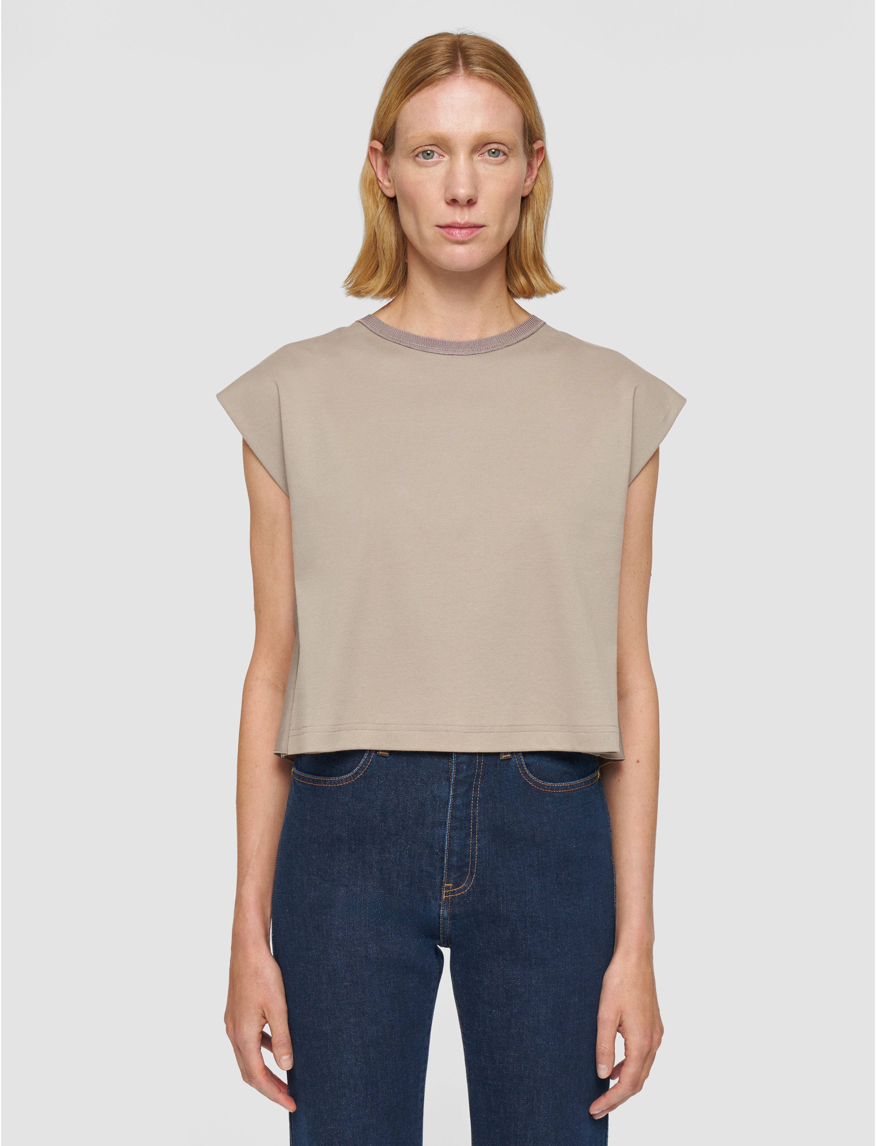 グレー-cotton-poplin-jersey-tシャツ-JOSEPH