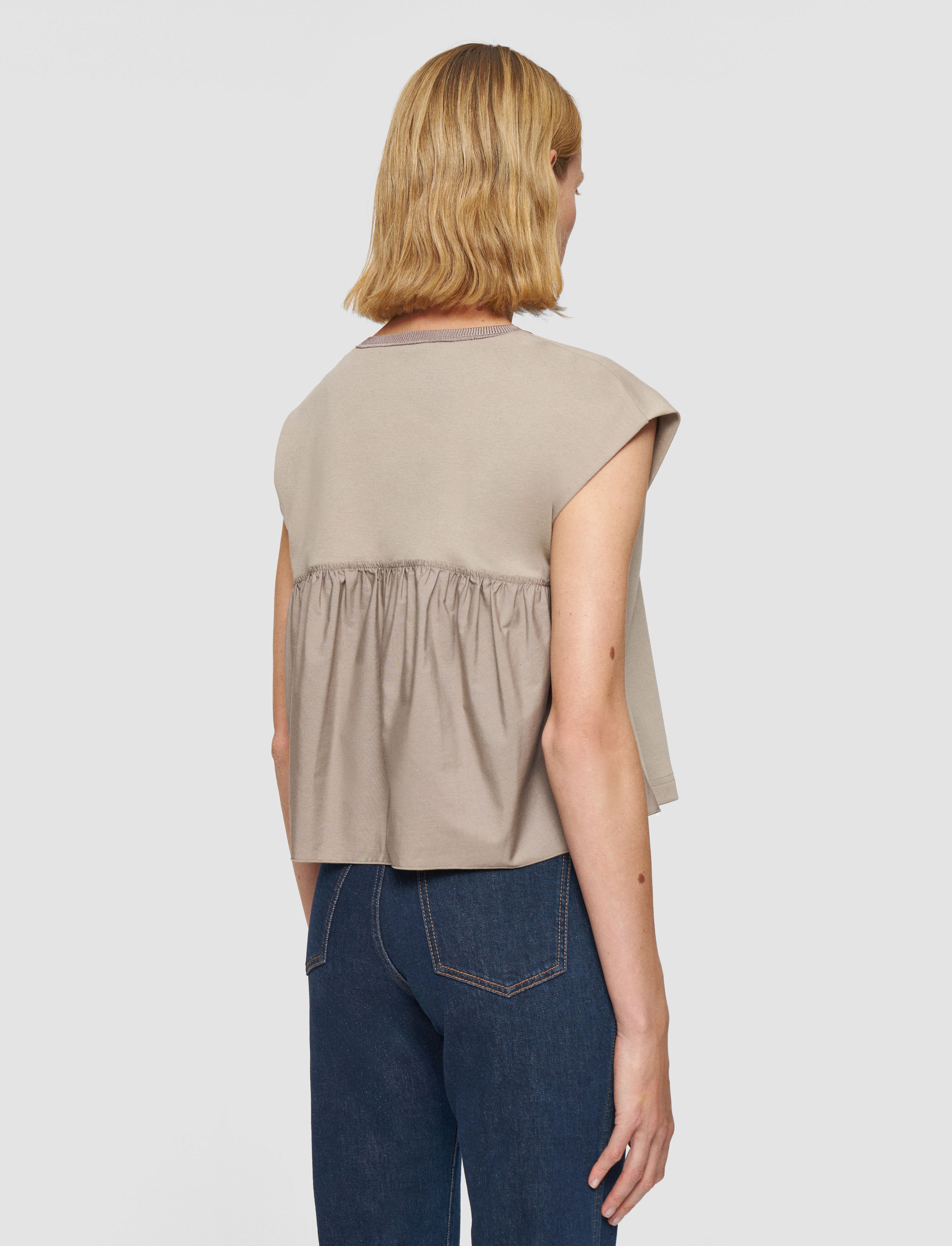 グレー-cotton-poplin-jersey-tシャツ-JOSEPH
