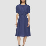 Lowri Crepe de Chine Knot Silk Dress