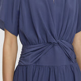 Lowri Crepe de Chine Knot Silk Dress