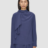 Juliana Crepe de Chine Knot Silk Blouse