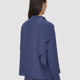 Juliana Crepe de Chine Knot Silk Blouse