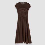 Brown Sophe Crepe de Soie Dress - Joseph