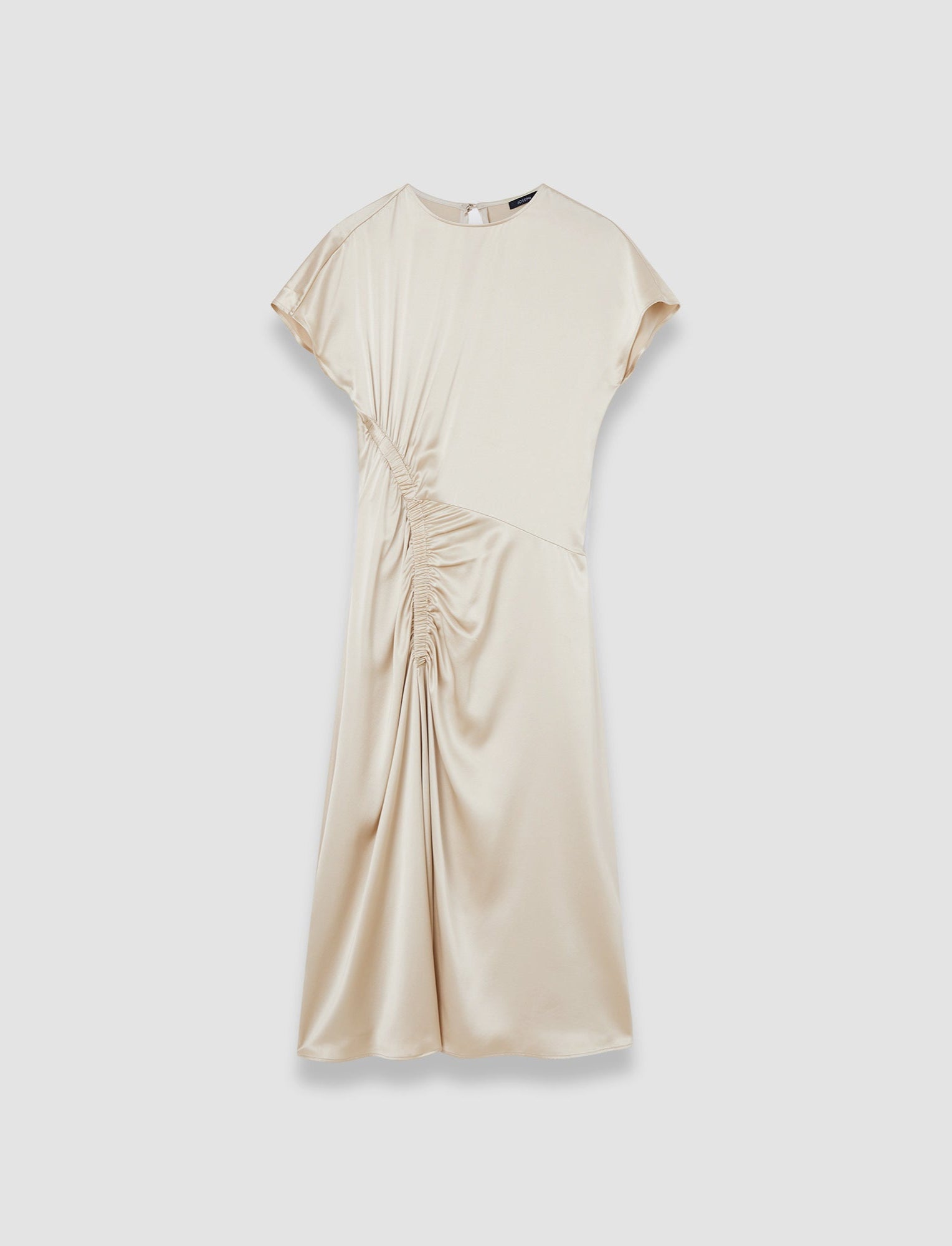 Joseph Geegee Ruched Silk Satin Dress - Size 36 - Beige - Silk Joseph Geegee Ruched Silk Satin Dress - Size 36 - Beige - Silk