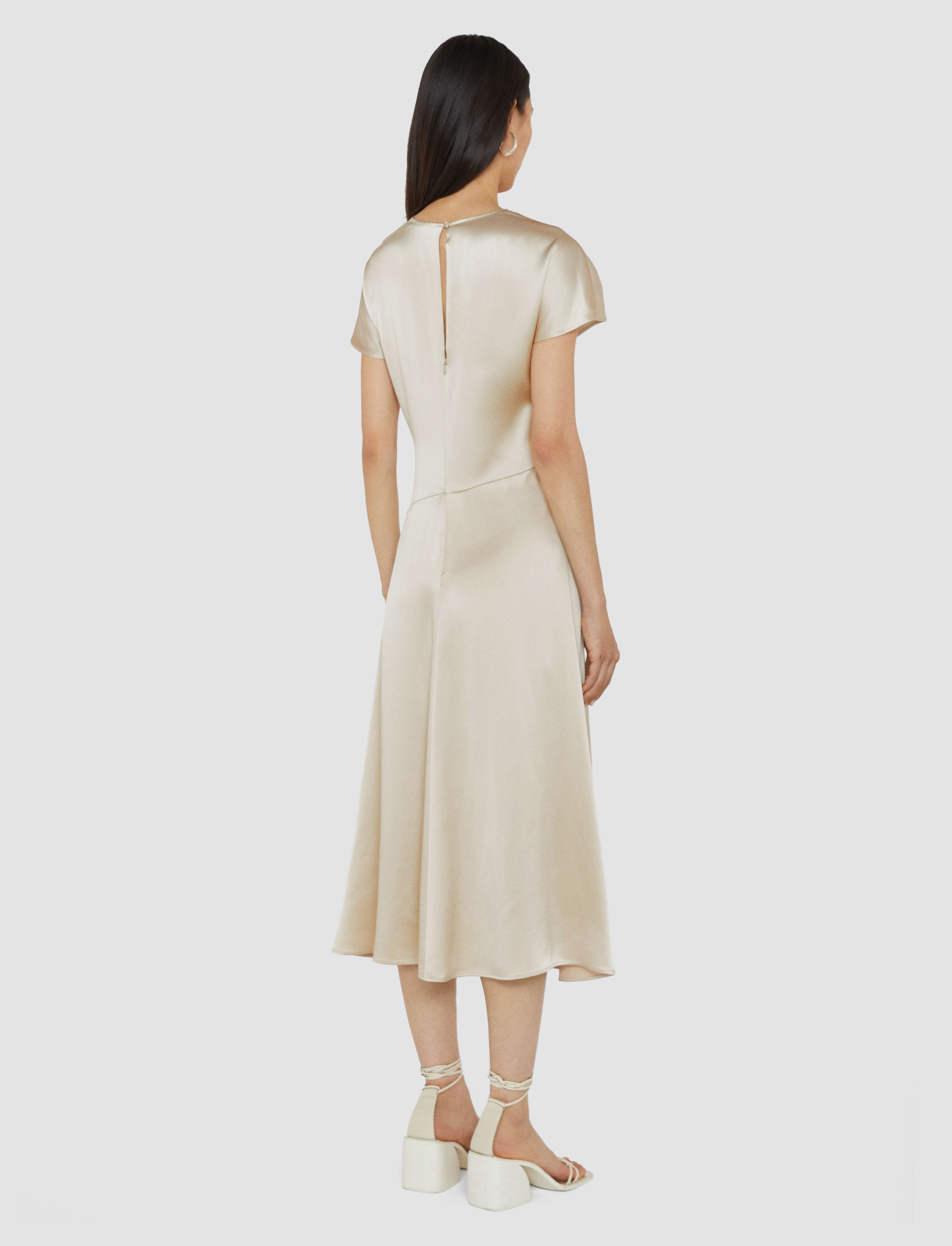 beige-geegee-ruched-silk-satin-dress-JOSEPH