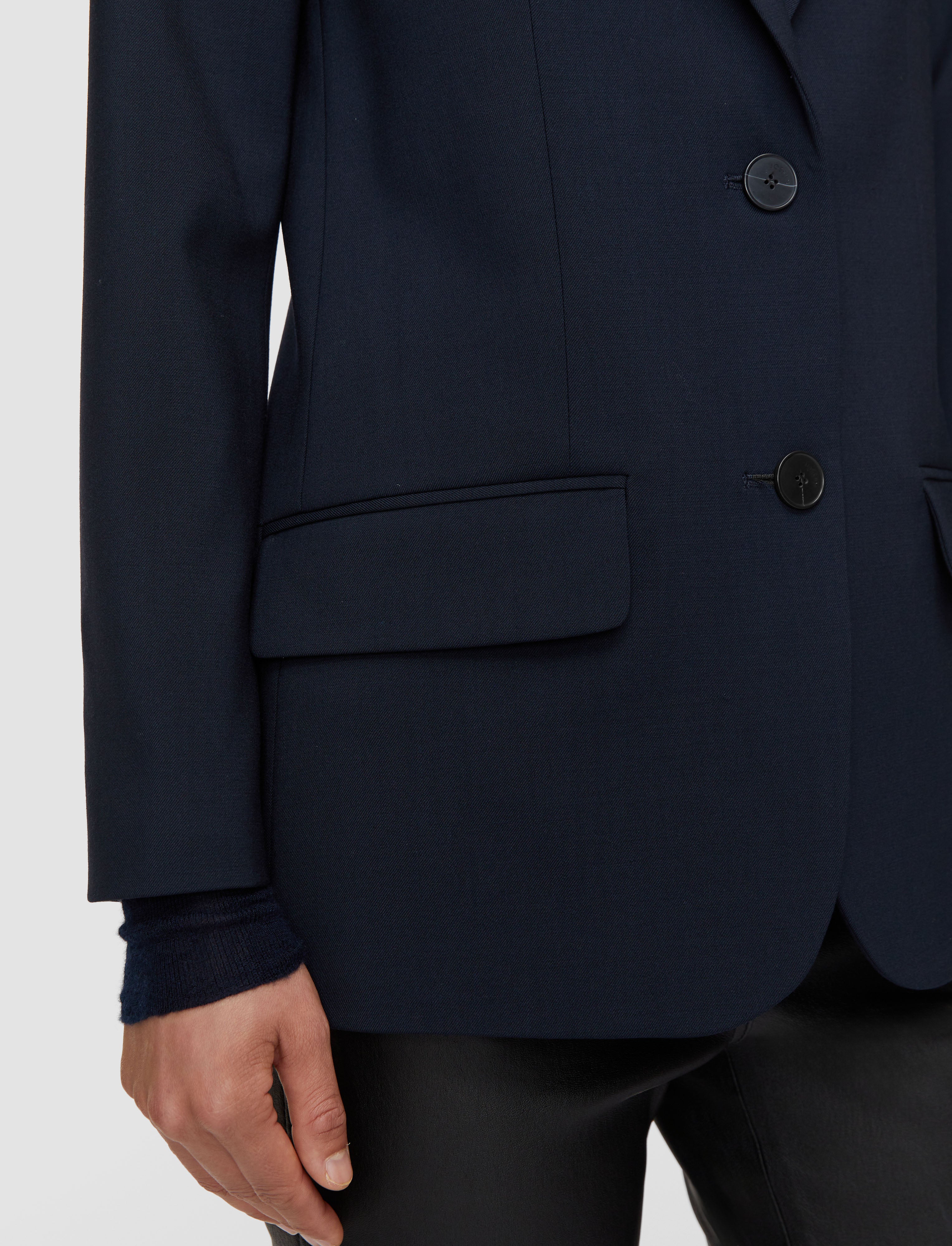 bleu-veste-jackie-en-laine-stretch-JOSEPH