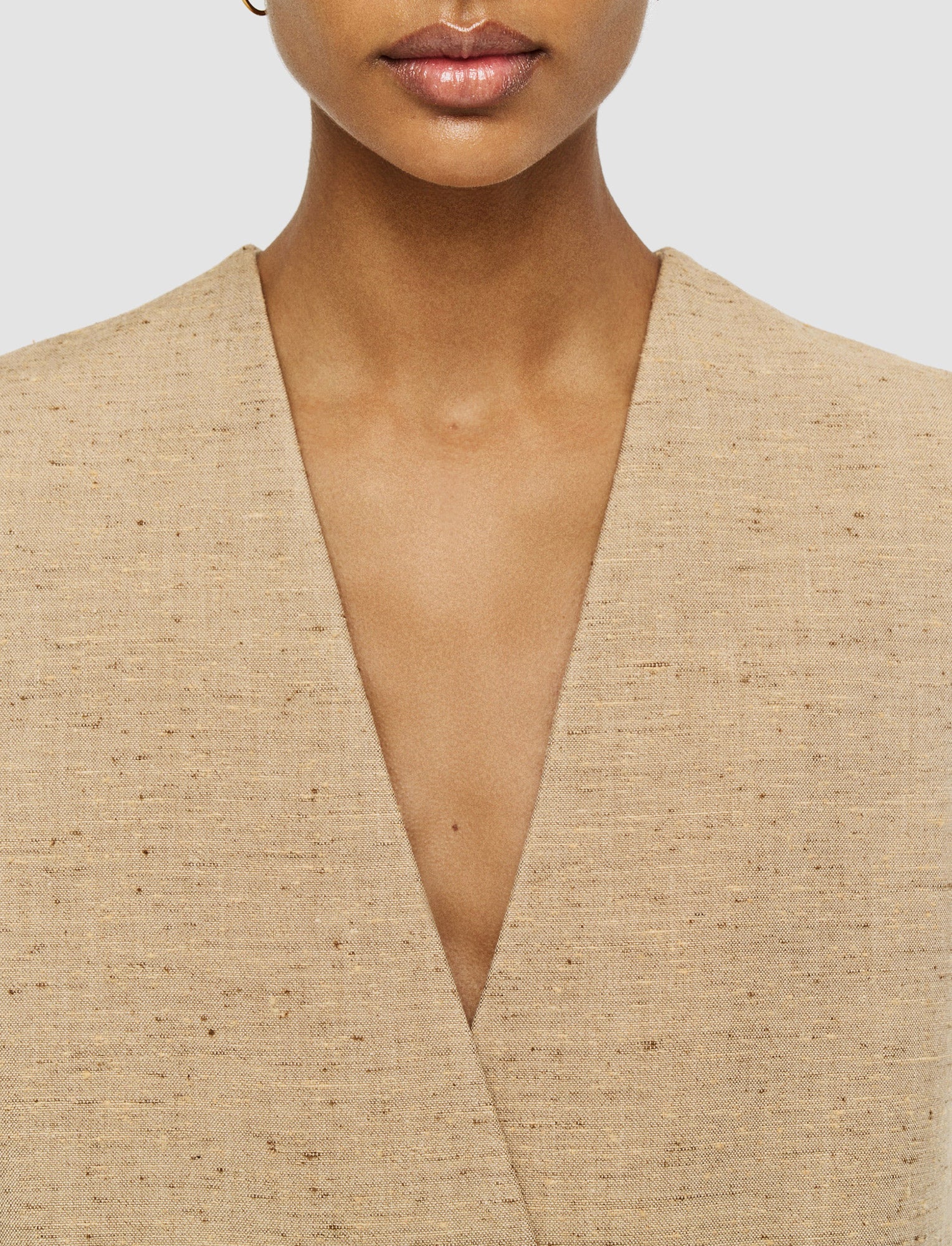 beige-speckled-silk-linen-arago-waistcoat-JOSEPH