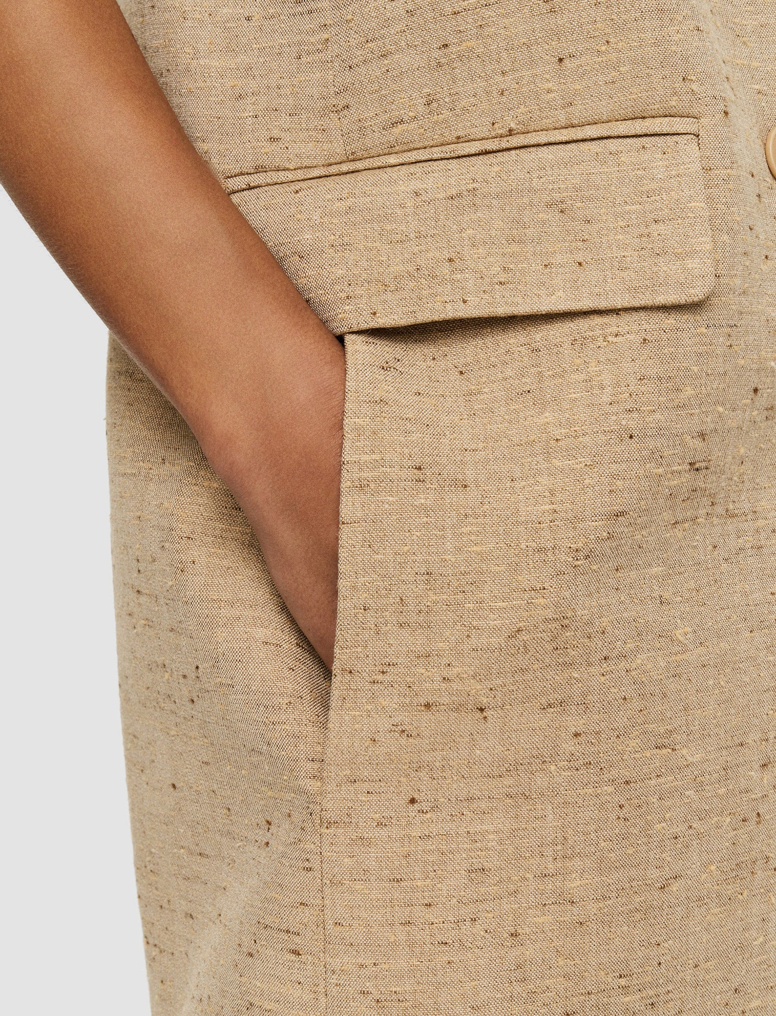 beige-speckled-silk-linen-arago-waistcoat-JOSEPH