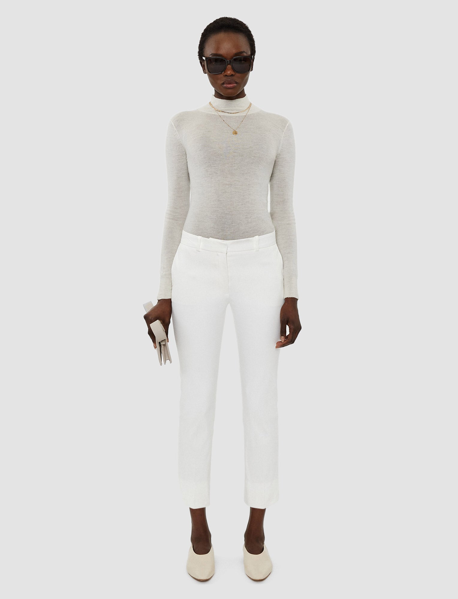 ホワイト-bing-court-light-gabardine-stretch-トラウザーズ-JOSEPH