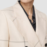 White Wool Tartan Leandre Jacket - Joseph