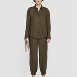 Green Viscose Twill Felicien Blouse - Joseph