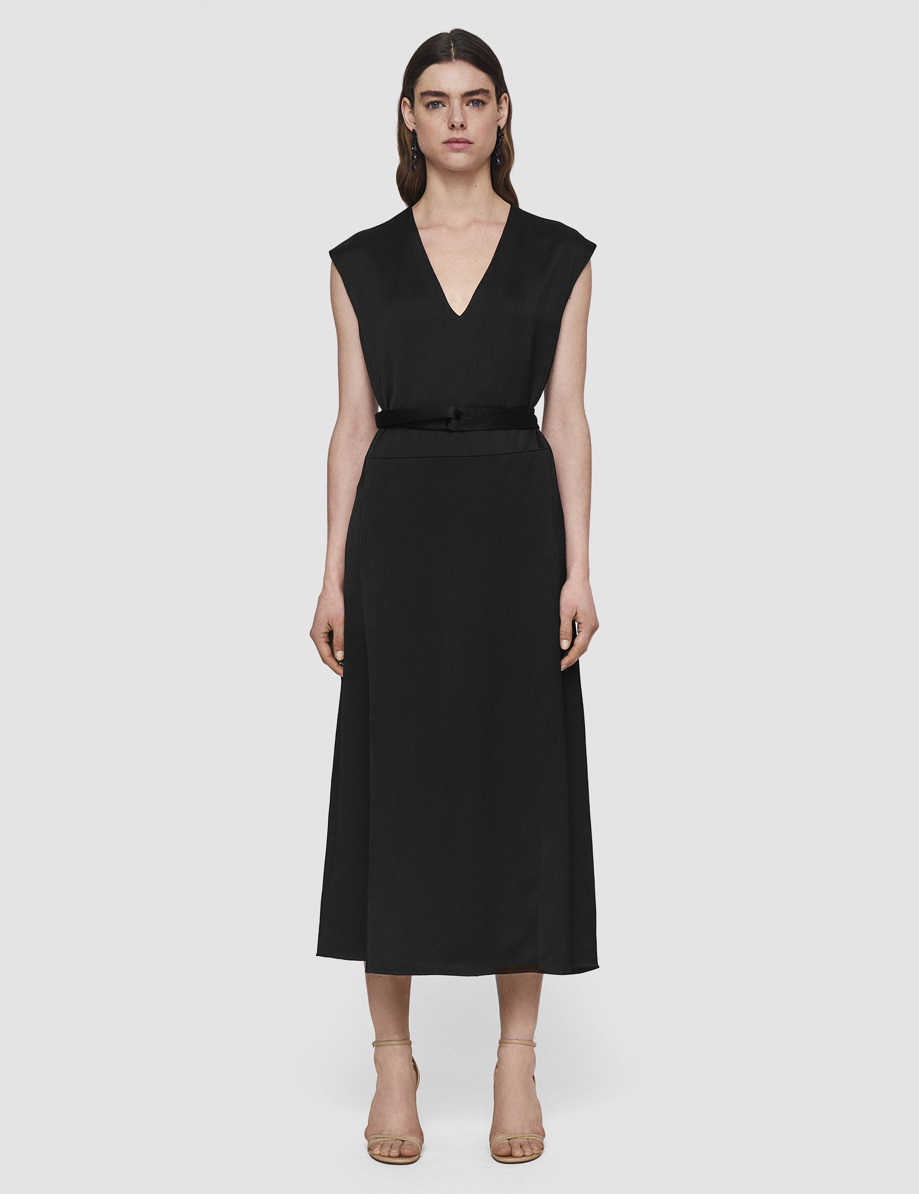 Black Lutece Textured Viscose Dress - Joseph
