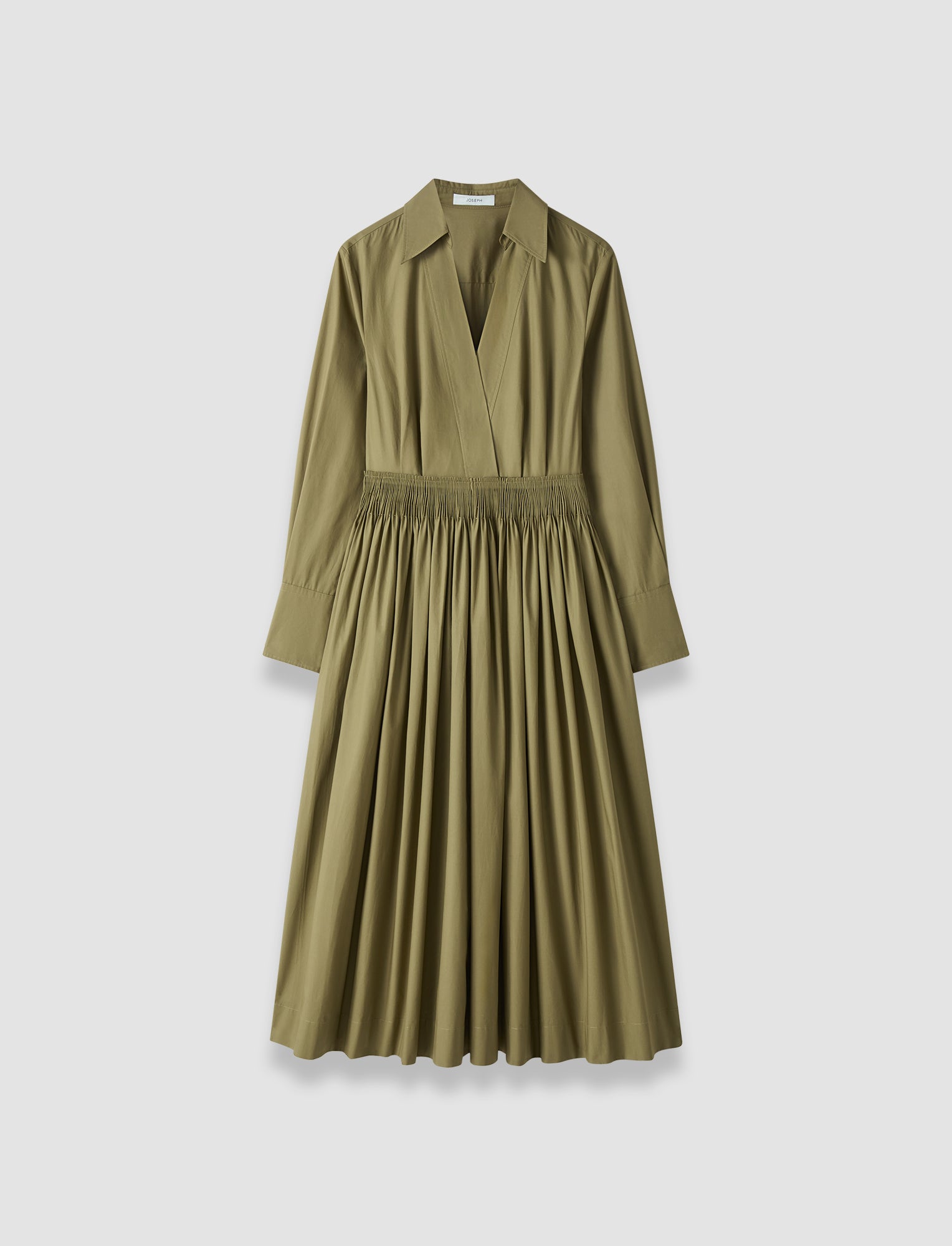 olive green poplin dress Marina Rinaldi | Woman - Cotton poplin dress - Olive Green