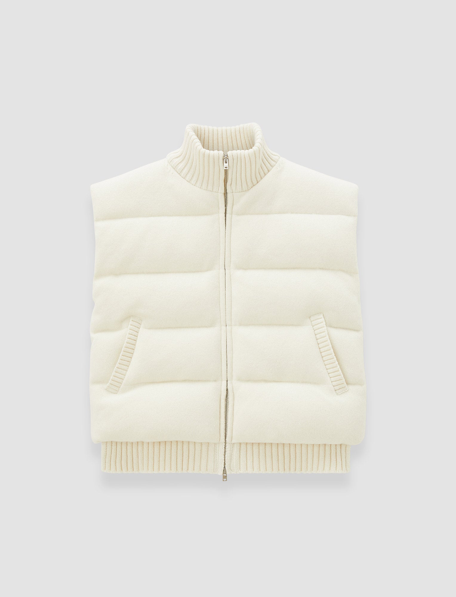 white-knitted-down-puffer-gilet-JOSEPH