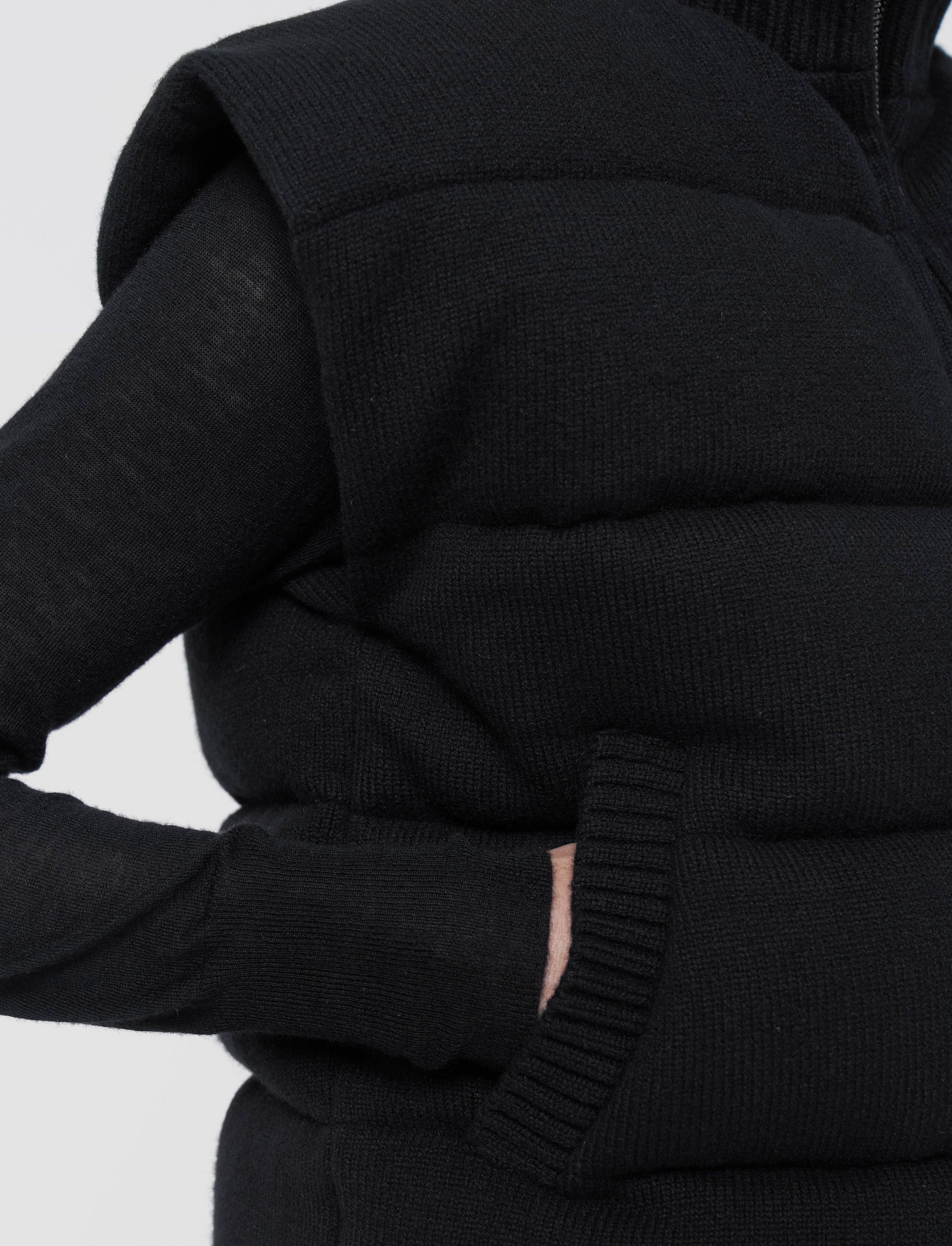 black-knitted-down-puffer-gilet-JOSEPH