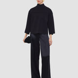 Black Larrey Compact Milano Knit Top - Joseph