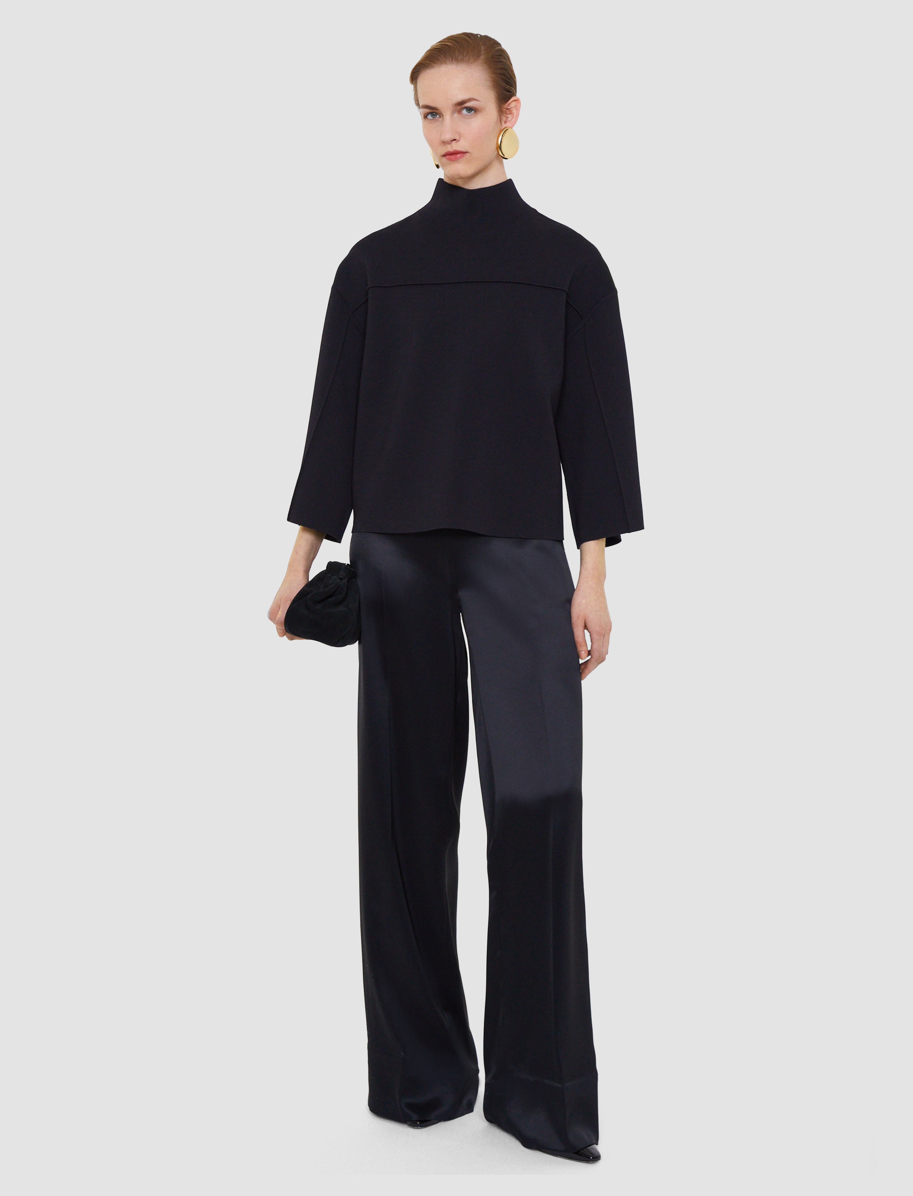ブラック-larrey-compact-milano-knit-トップ-JOSEPH