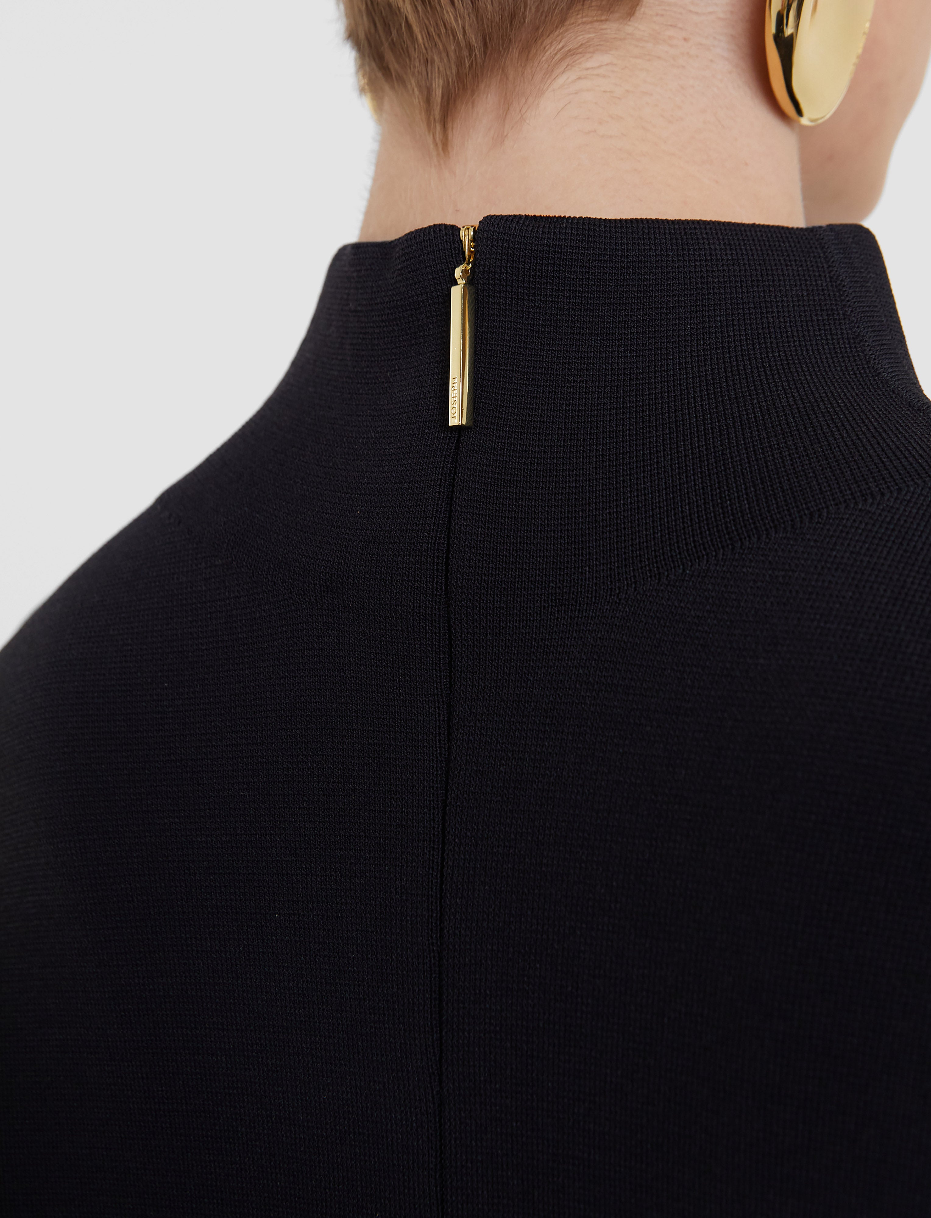 ブラック-larrey-compact-milano-knit-トップ-JOSEPH