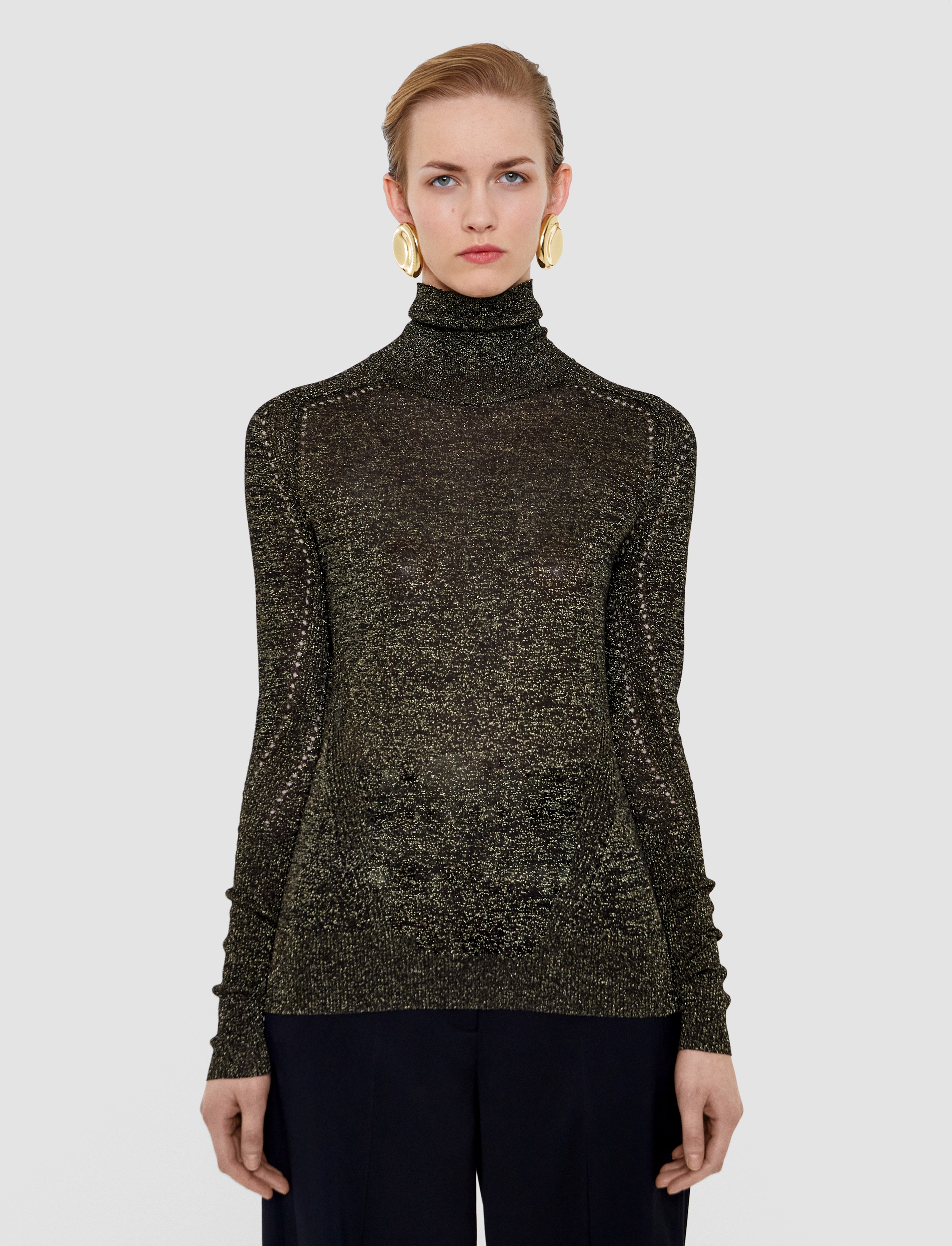 ブラック-leblanc-lurex-knit-ジャンパー-JOSEPH
