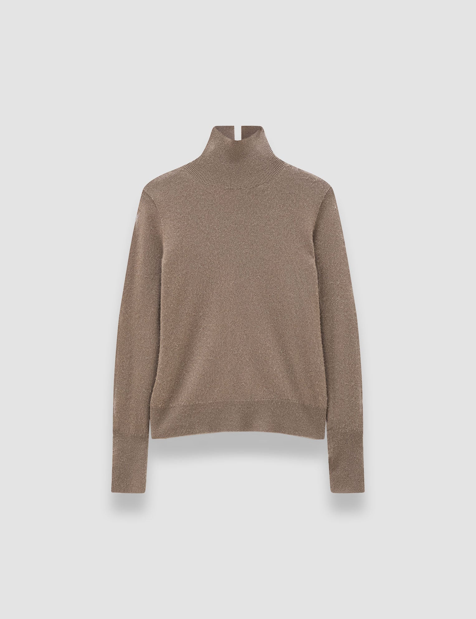 Brown Light Pure Cashmere High Neck Jumper - Joseph