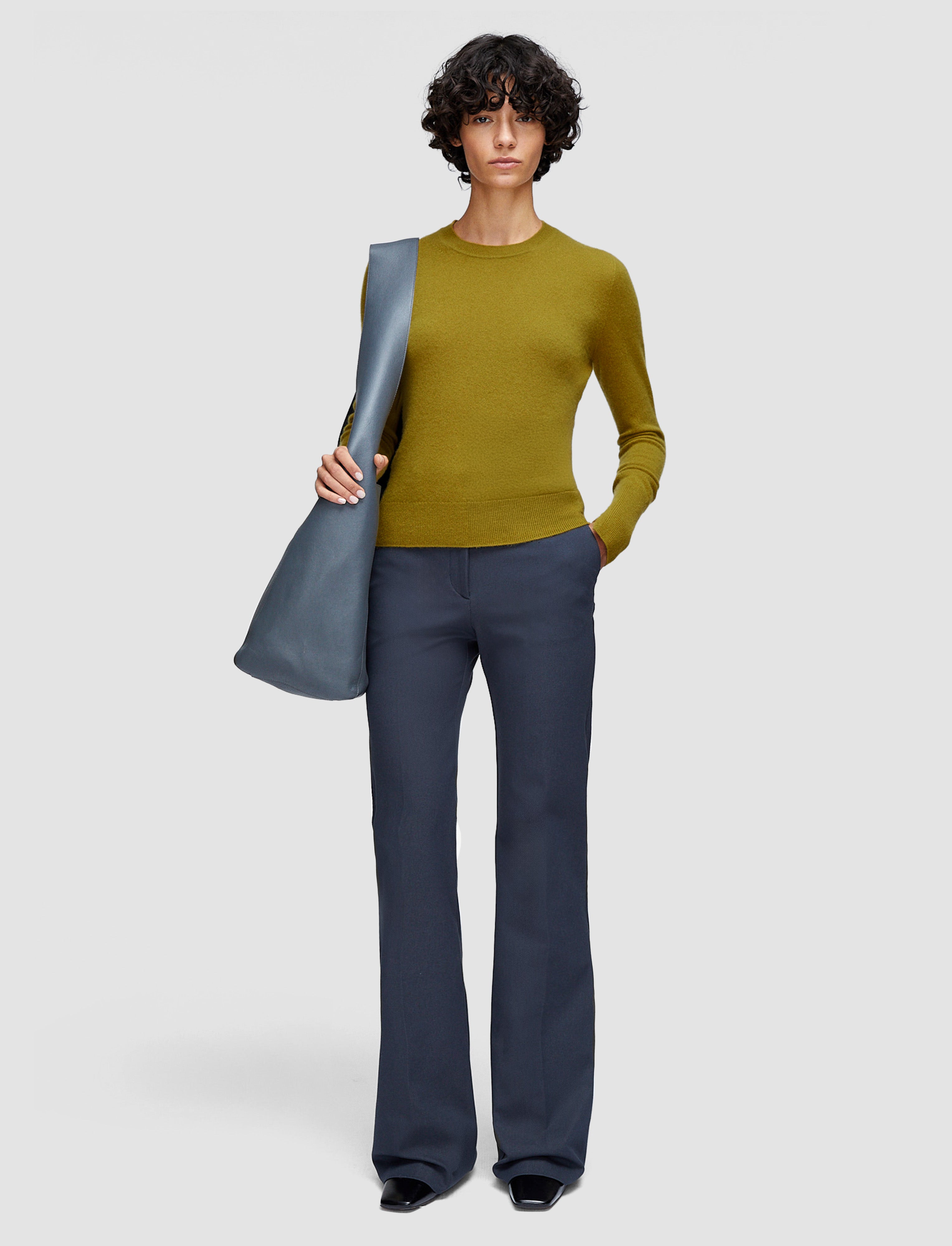 グリーン-light-pure-cashmere-ラウンドネックジャンパー-JOSEPH