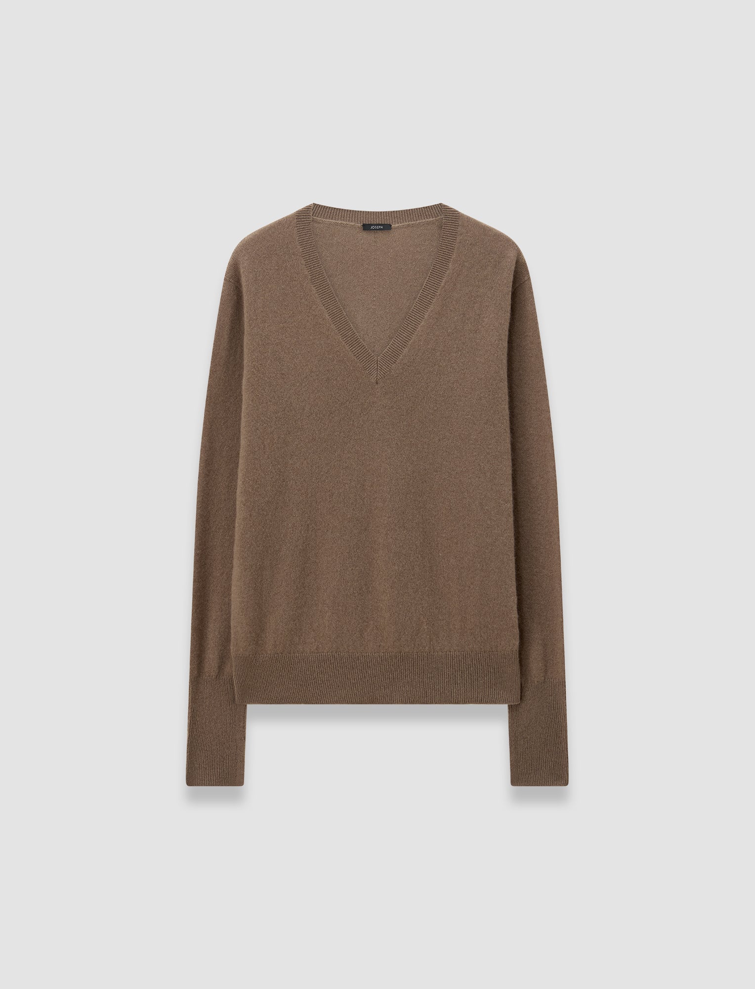 marron-pull-col-v-en-pur-cachemire-leger-JOSEPH