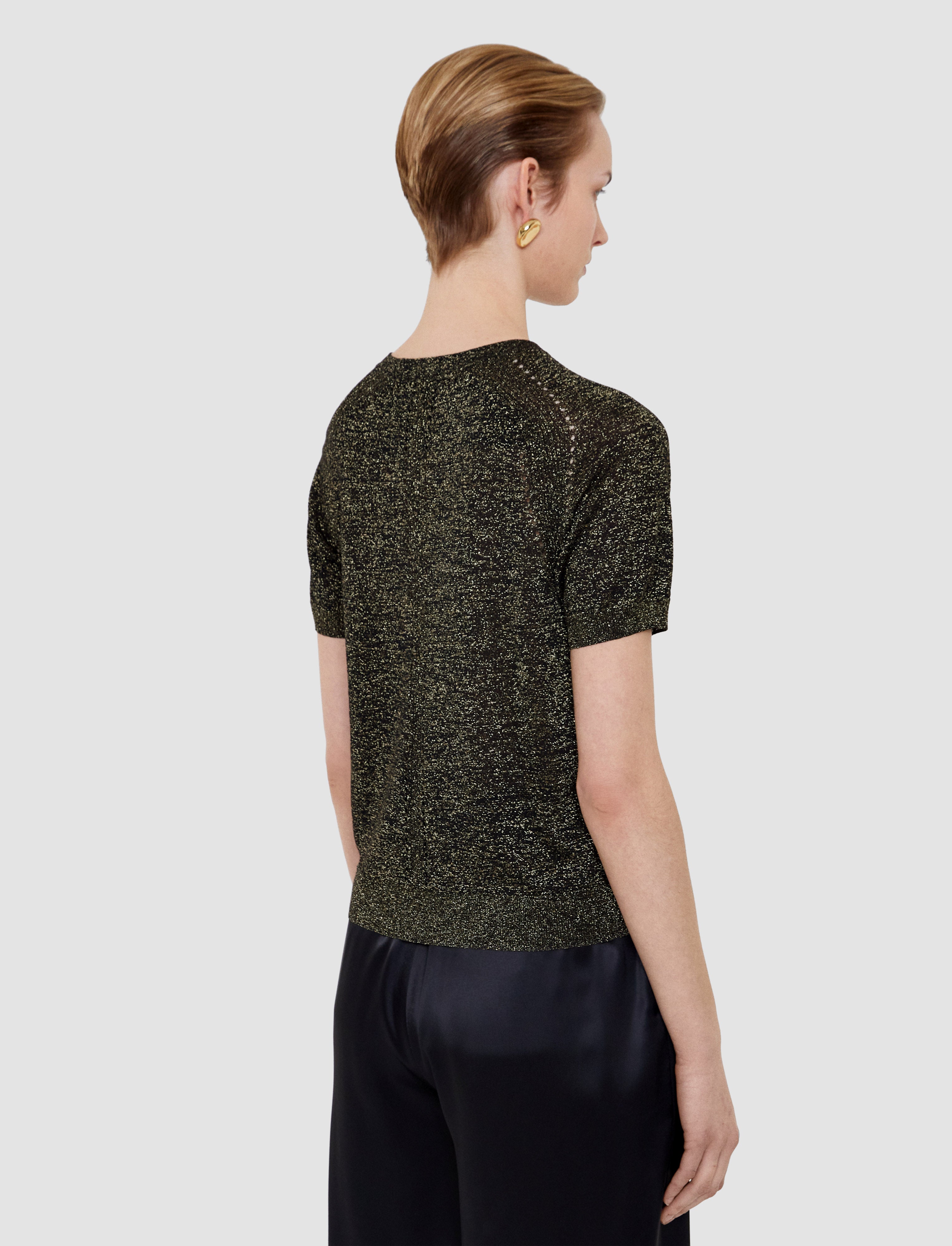 ブラック-lille-lurex-knit-トップ-JOSEPH