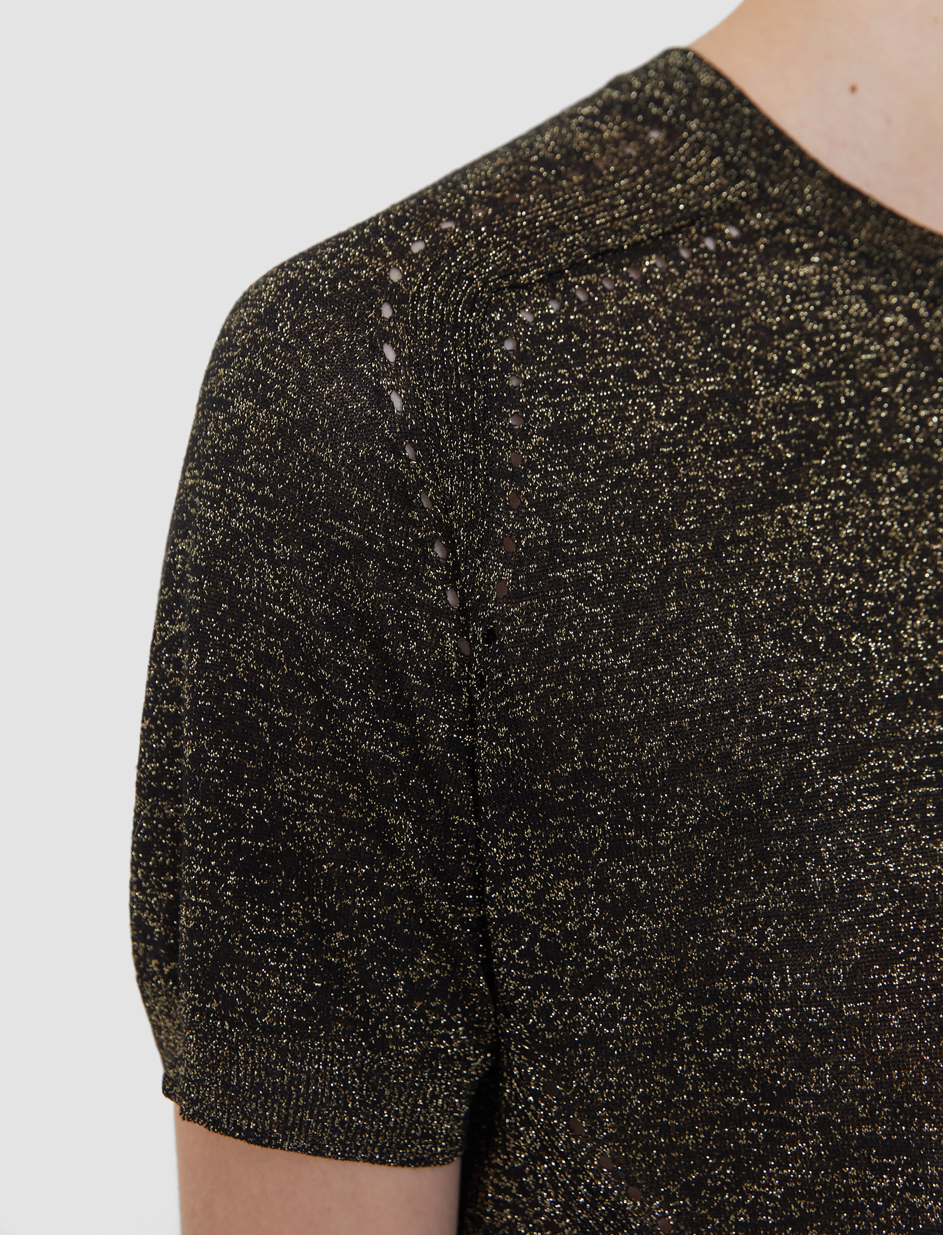 ブラック-lille-lurex-knit-トップ-JOSEPH