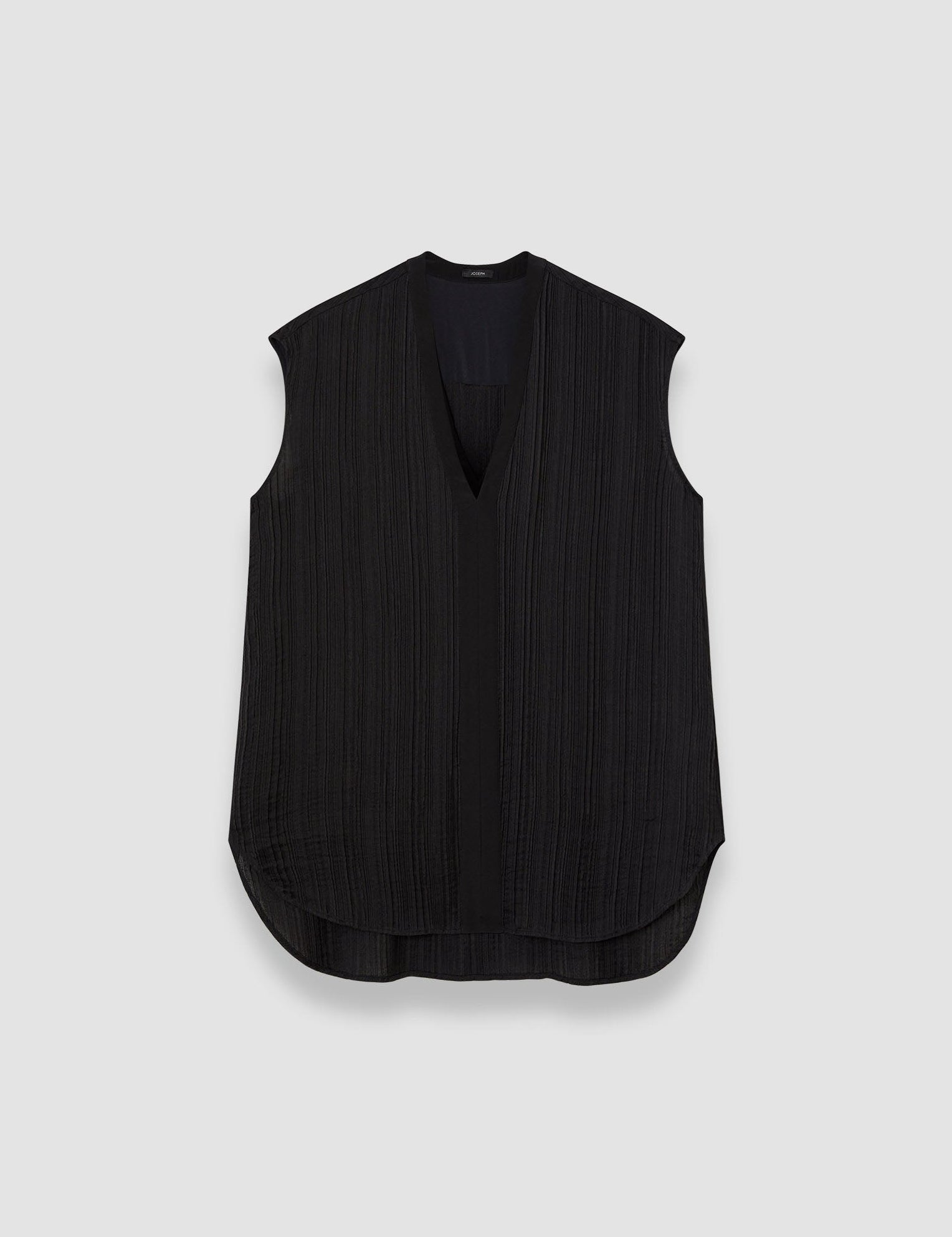 Black Lucien Pleat Jacquard Blouse - Joseph