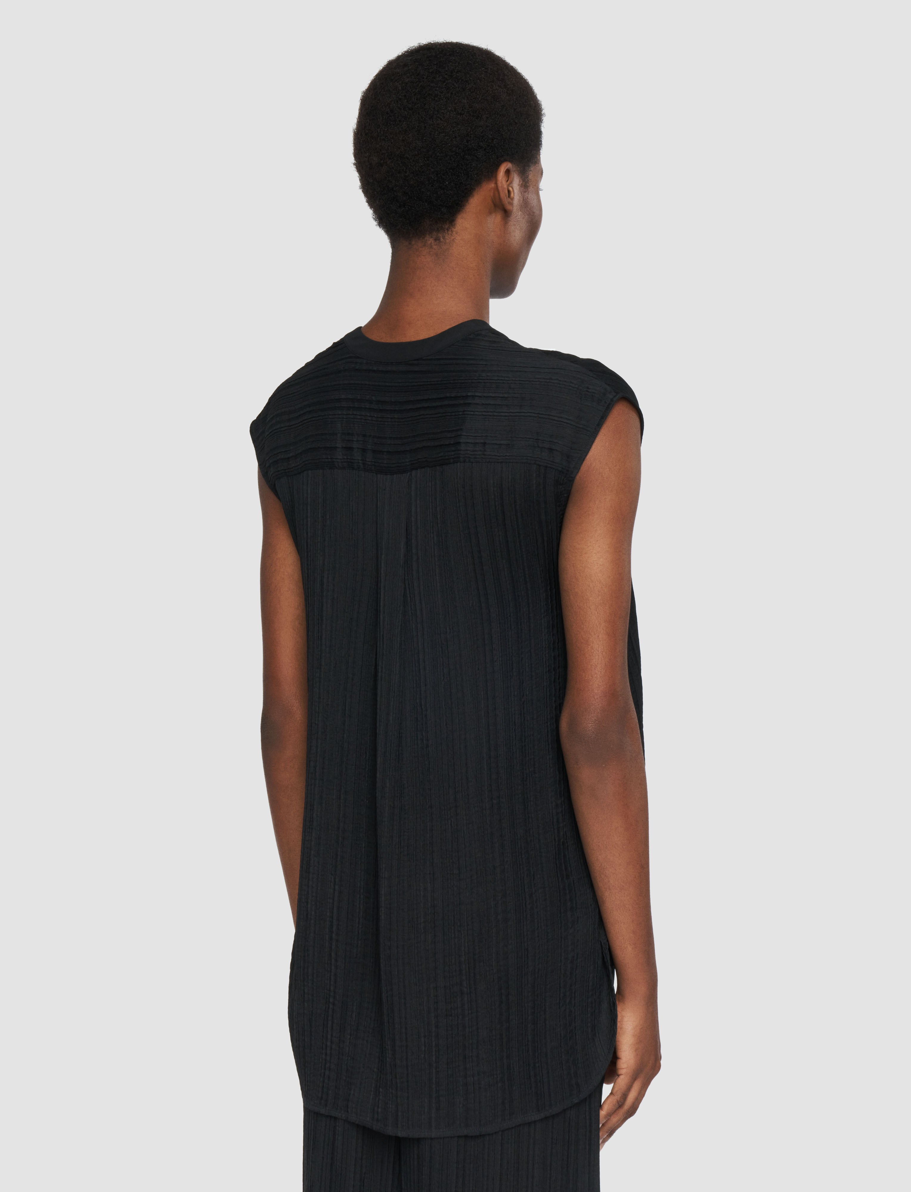 black-lucien-pleat-jacquard-blouse-JOSEPH