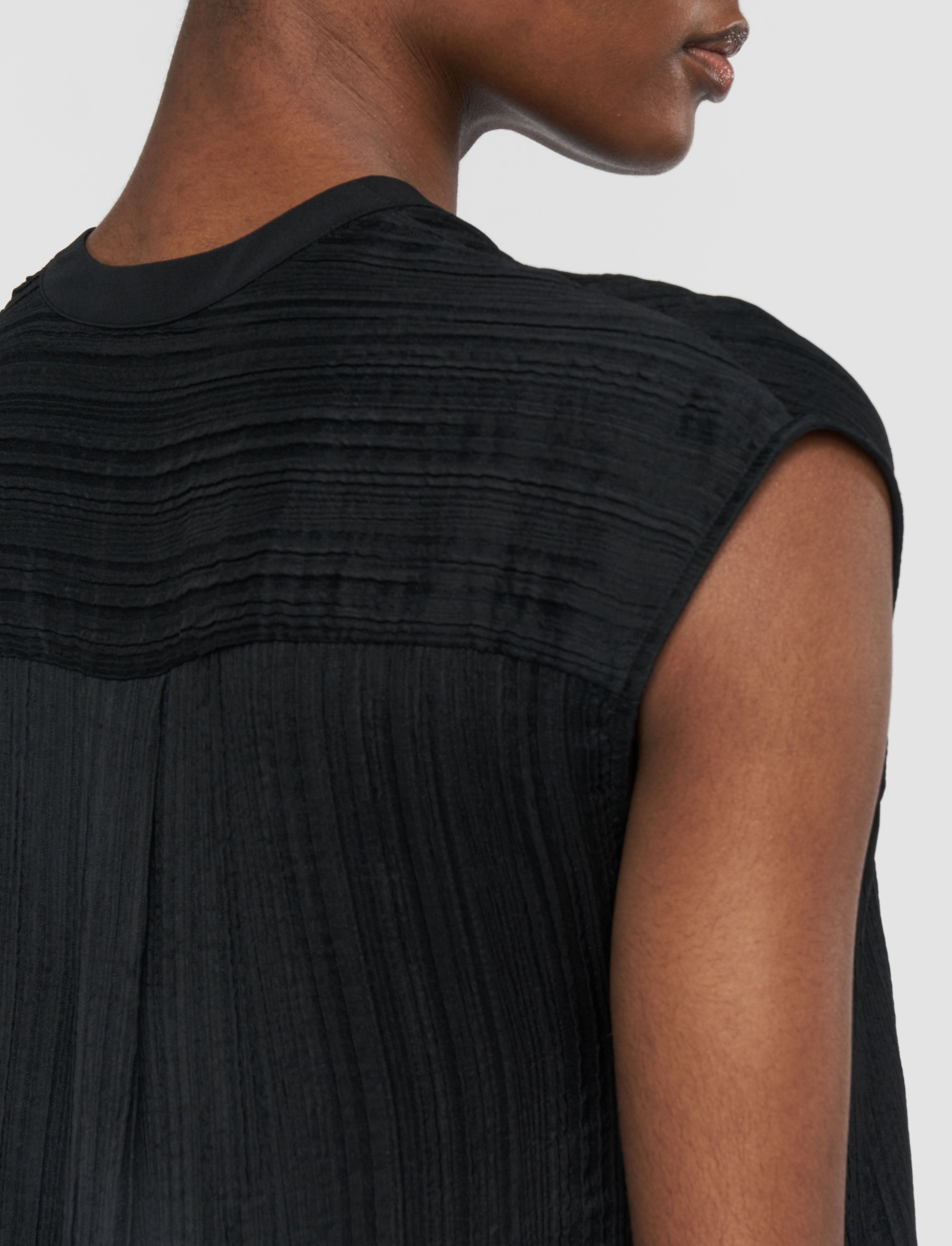 black-lucien-pleat-jacquard-blouse-JOSEPH
