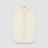 White Lucien Pleat Jacquard Blouse - Joseph