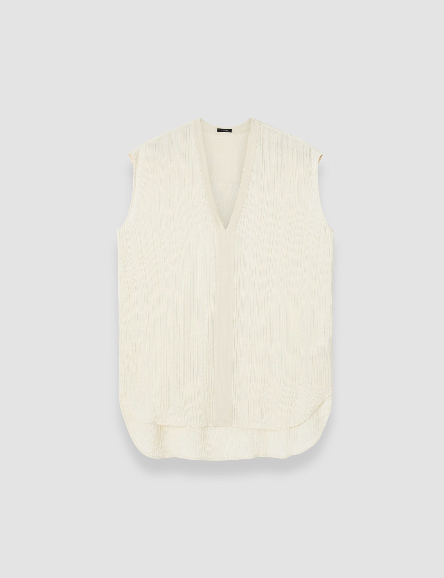 White Lucien Pleat Jacquard Blouse - Joseph