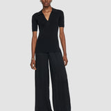 Black Mawn Pleat Jacquard Trousers - Joseph