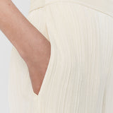 White Mawn Pleat Jacquard Trousers - Joseph