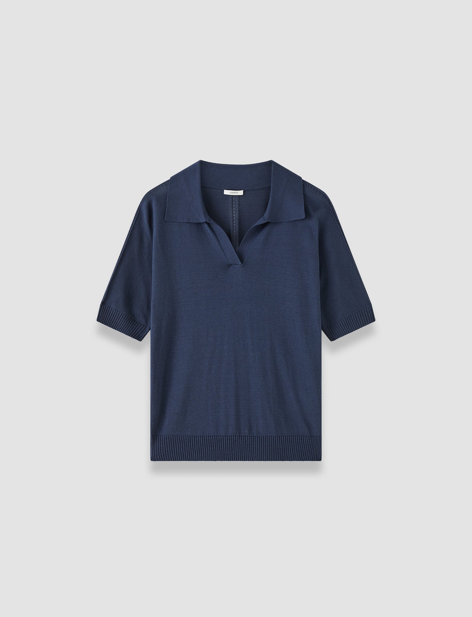 Niata Superfine Silk ポロトップ - 青 | JOSEPH JP