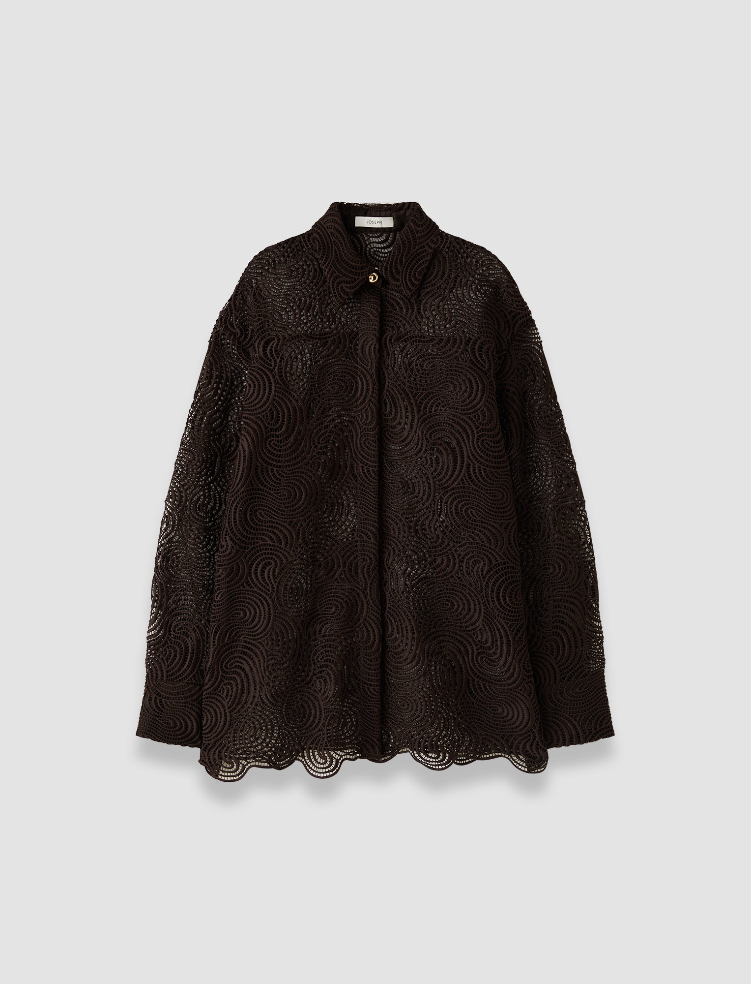 Nyla Corded Lace Blouse in Brown | JOSEPH US