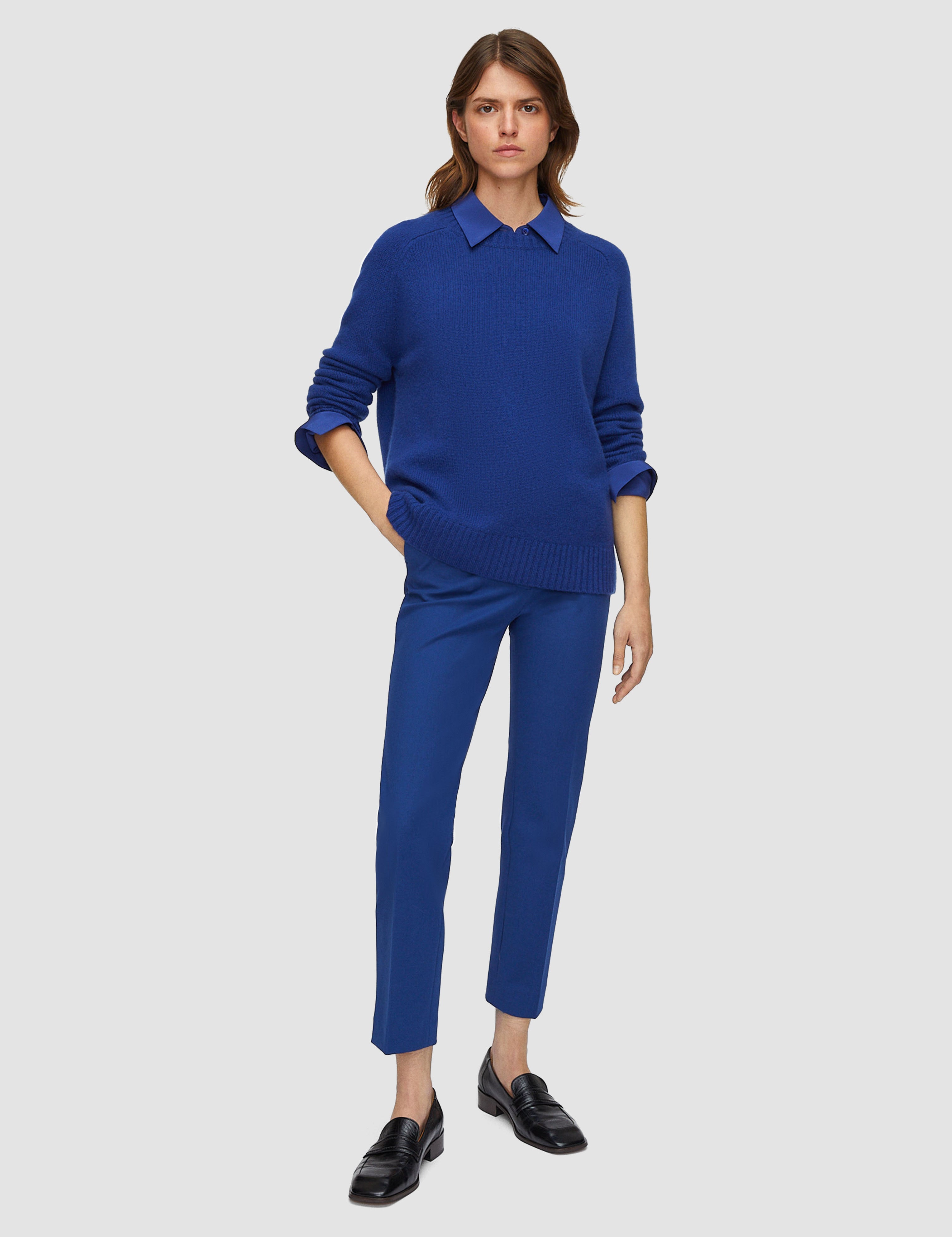 Blue Open Cashmere Round Neck Jumper - Joseph