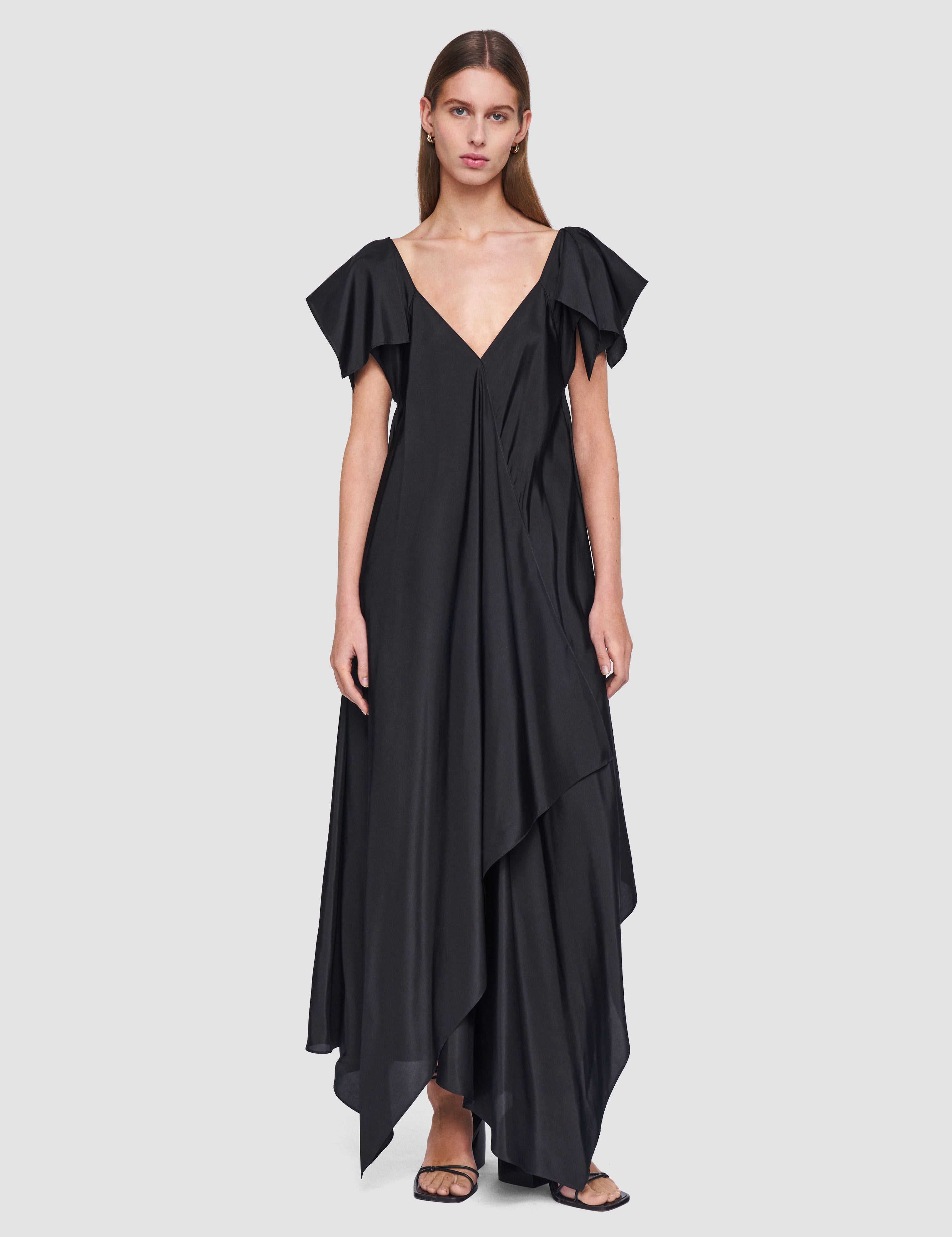 Black Plumet Habotai Silk Dress - Joseph