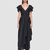 Black Plumet Habotai Silk Dress - Joseph