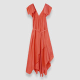Orange Plumet Habotai Silk Dress - Joseph