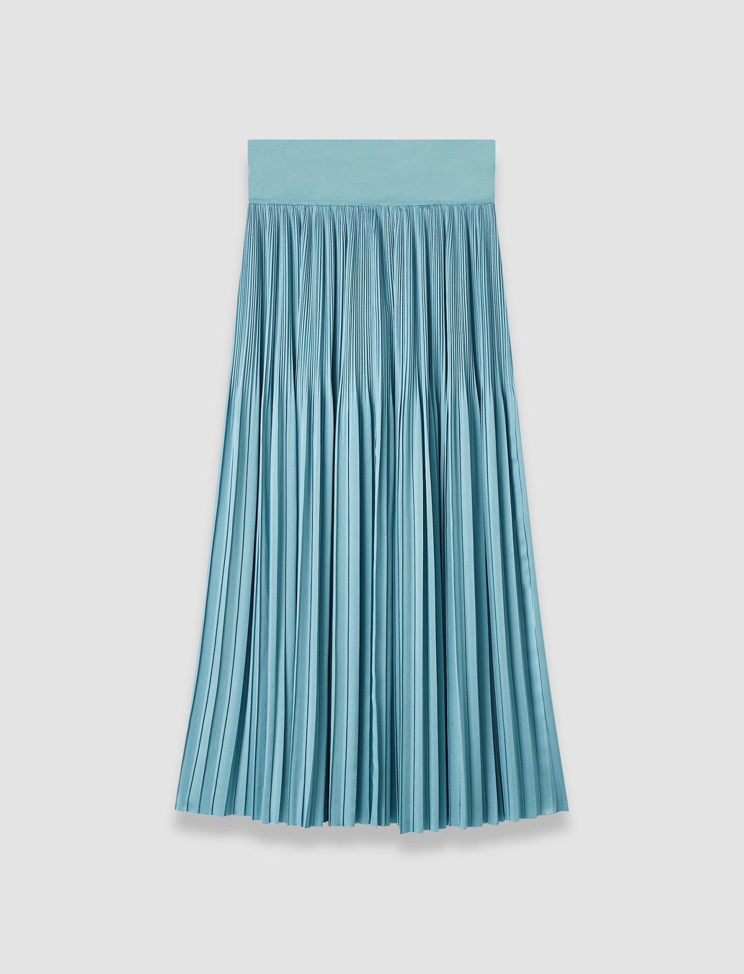 Rabat Pleated Satin Skirt in Blue | JOSEPH US