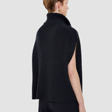 Black Raffet Fisherman Rib Cashmere Vest - Joseph