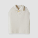 White Raffet Fisherman Rib Cashmere Vest - Joseph