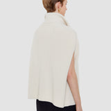 White Raffet Fisherman Rib Cashmere Vest - Joseph