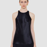 Black Ritz Double Satin Top - Joseph